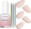 Amazon GLAMERMAID Nude Pink Eyes Press On Nails Short Almond