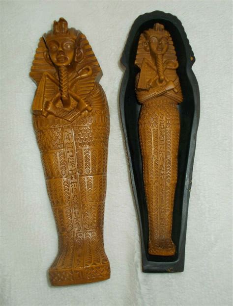 Mummy And Sarcophagus Tutankhamun Figure Egypt Souvenir Rare