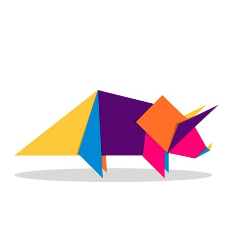 Origami De Dinosaure Cr Ation De Logo De Dinosaure Vibrant Color