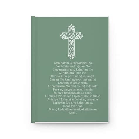 Ama Namin Prayer Meaning Our Father in Tagalog. Hardcover Journal Matte - Etsy