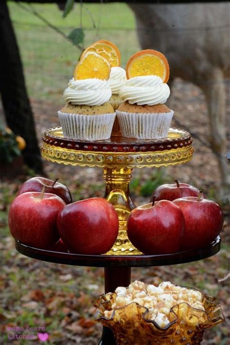 Poppyseed Cupcakes And Apples From A Fall Dessert Table On Kara S Party Ideas Karaspartyideas