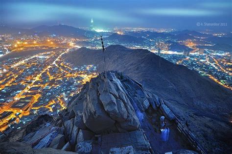 Peak Of Jabal An Nour Home Of The Hira Cave With View Of Al Masjid Al