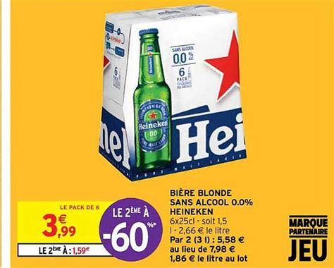 Promo Bi Re Blonde Sans Alcool Heineken Chez Intermarch Hyper Icatalogue Fr