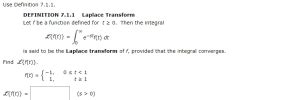 determine  laplace transform    functions