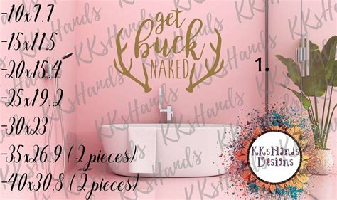 Get Buck Naked Large Wall Decal Bathroom Decor Funny Etsy