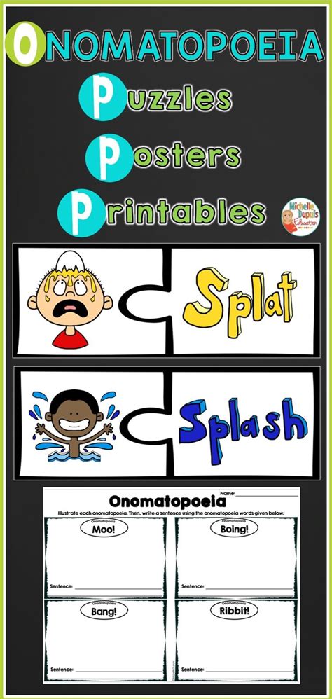 Onomatopoeia Worksheets Activities And Visual Posters Figurative