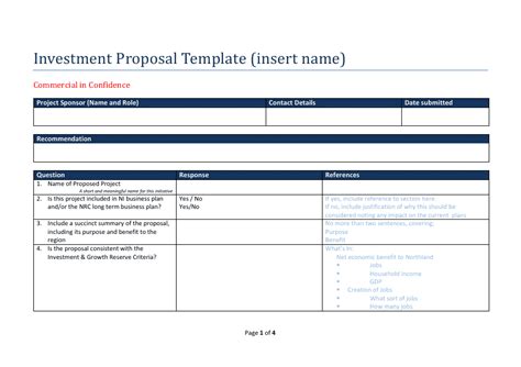 investment proposal template fill  sign