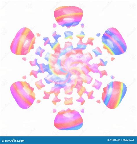 Rainbow Colored Snowflake Isolated On White Stock Illustration