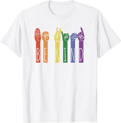 Retro Be Kind ASL Deaf Teacher Sign Language Gay Pride Gift T Shirt Walmart
