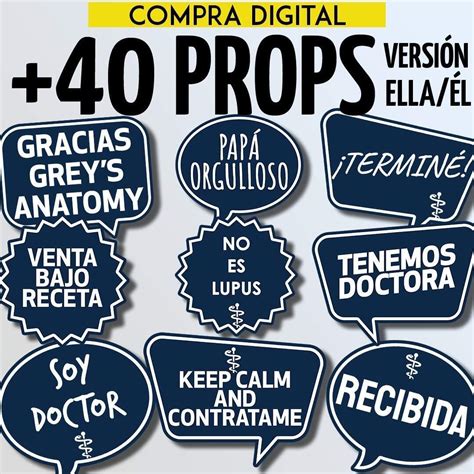 Kit Imprimible Props Cartelitos Recibida Medicina Doctor A