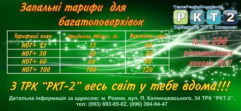 Телерадіокомпанія "РКТ-2" — Інтернет та КТБ в місті Ромни