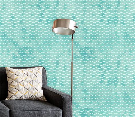 Buy Watercolor Geometric Wave Pattern Non Pvc Self Adhesive Peel And Stick Vinyl Wallpaper Roll