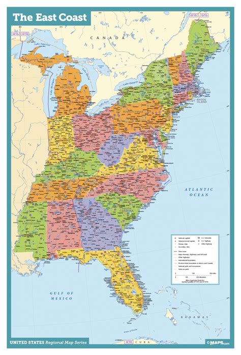 East Coast Map Printable