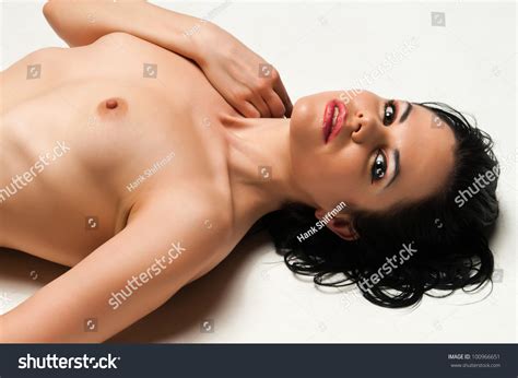 Pretty Petite Brunette Nude On White Stock Photo 100966651 Shutterstock