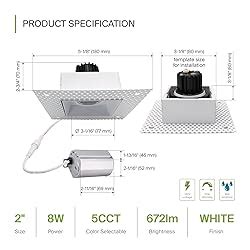 ASD Trimless Gimbal 2 Inch LED Recessed Lighting 8W Ceiling Eyeball