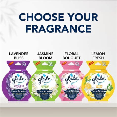 Glade Air Freshner Gel Flavors Jasmine Lavender Floral Lemon