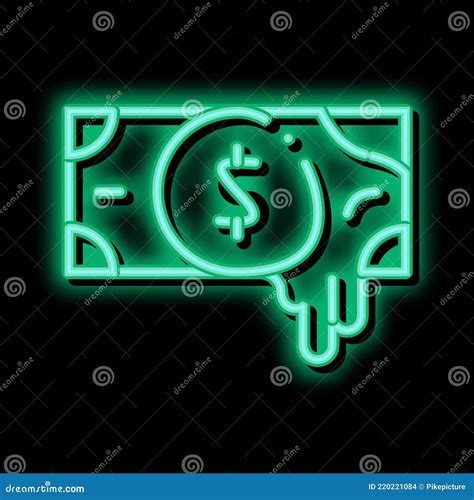 Exposing Fake Money Neon Glow Icon Illustration Stock Vector