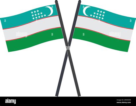 Usbekistan Flag Icon Vector Illustration Symbol Design Stock Vector