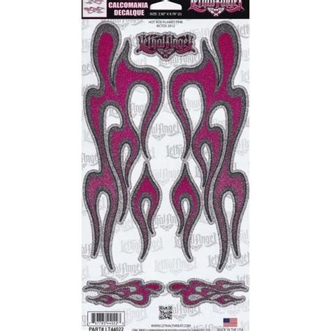 Aufkleber Set Hot Rod Flames Pink