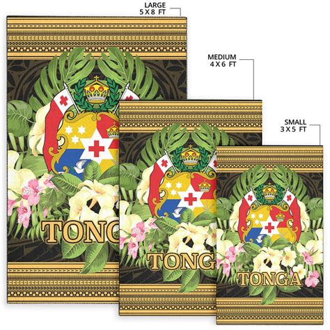 Tonga Area Rug Polynesian Gold Patterns Collection