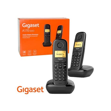GIGASET TELEFONO INALAMBRICO A170 DUO BLACK - HTG COMPUTACION