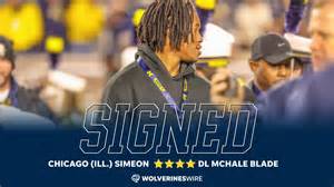 Wolverines sign 2026 Chicago (Ill.) Simeon 4-star DL McHale Blade