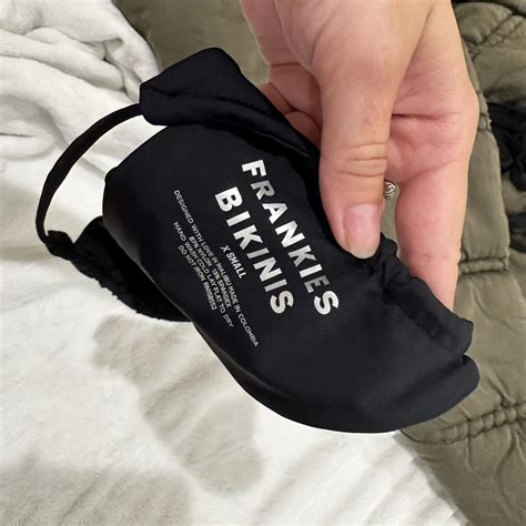 Frankies Bikinis Black Thong Bikini Bottom Never Depop