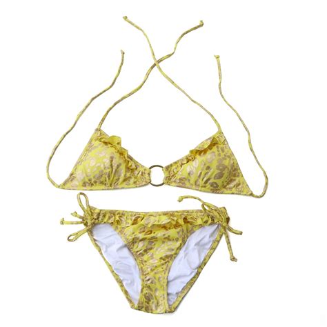 Women Swimsuit Swimwear Bikinis Set Bikini Triangle Sexy Secret Sathing Suit Low Waist Golden