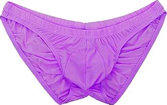 Summer Code Men S Sexy Bikini Brief Elastic Silky Ruched Back Underwear Swimwear Purple At