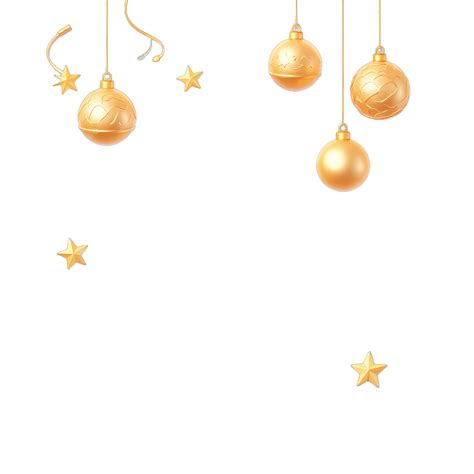 Golden Christmas Decorations, Gold, Christmas, Decorate PNG Transparent