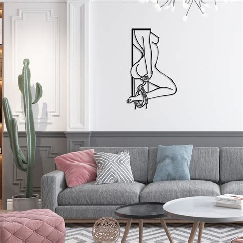 Naked Women Home Decor Women Metal Wall Decor Minimalist Line Art Women Metal Home
