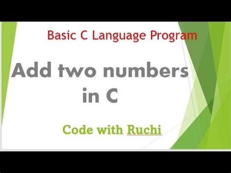 How To Add Two Numbers In C Sum Of 2 Numbers In C Addition Of Two