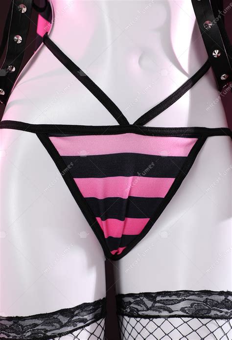 Black Pink Bunny Style Top And Vest Panty Set Kawaii Gothic Sexy Lingerie Set Top Quality