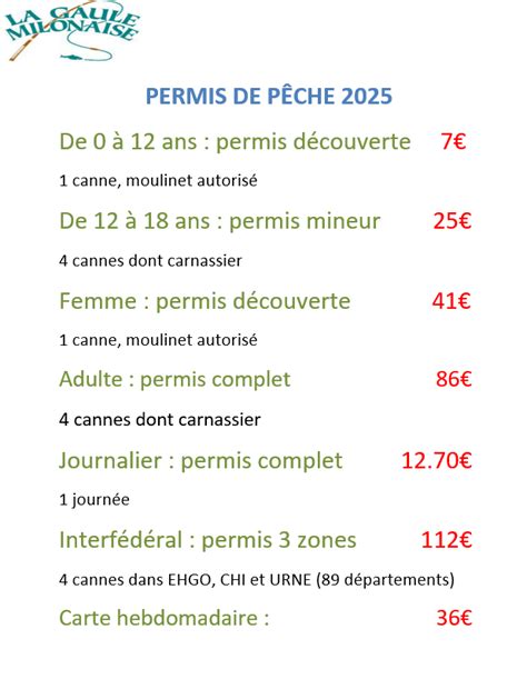 actualite tarifs cartes de peche  club peche aappma la gaule