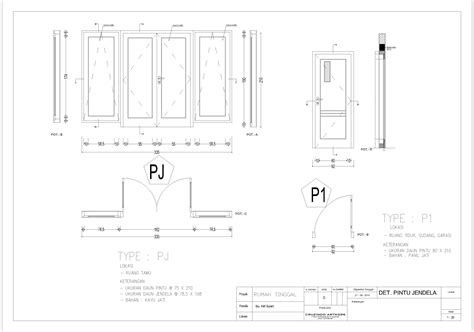 detail denah rencana pintu  jendela koleksi nomer