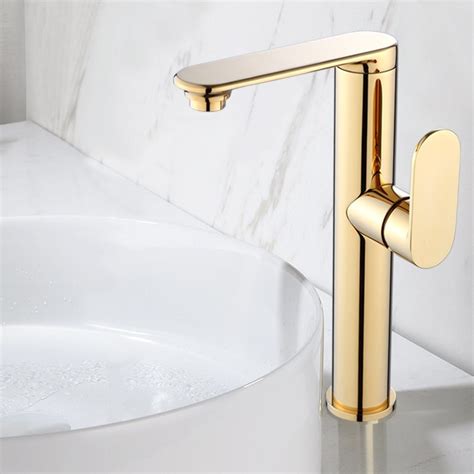 Basin Faucet Brush Gold Bathroom Water Mixer Tap Hot And Cold Sink Faucet Brass Single Lever