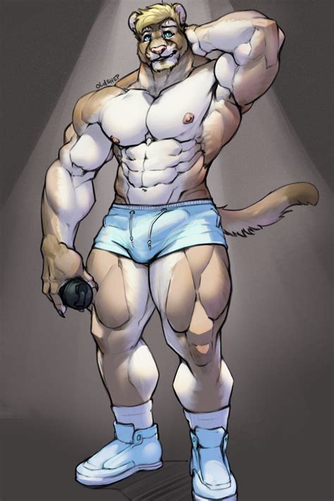 Rule Fingers Abs Anthro Arm Tattoo Beard Big Muscles Biped Blonde Hair Blue