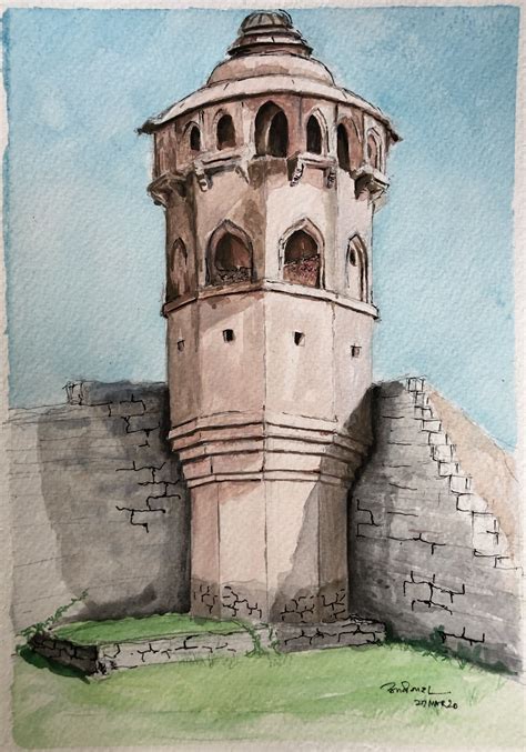 104 Charcoal Sketch Shaniwar Wada Pune Artofit