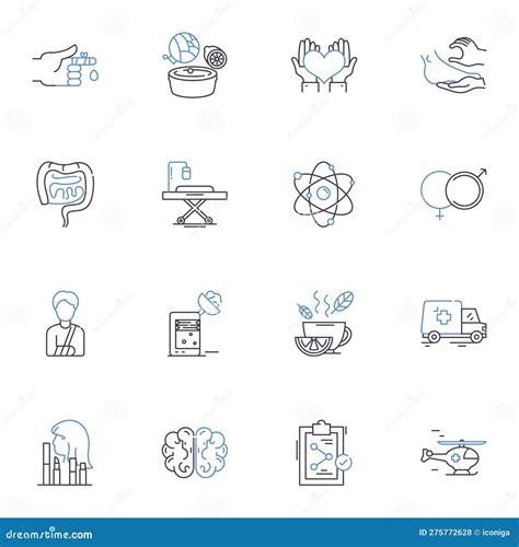 Cardiology Line Icons Collection. Hypertension, Arrhythmia, Angina