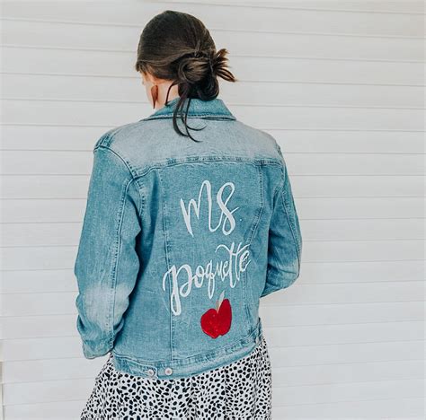 Teacher Jean Jacket Custom Jean Jacket Teacher Denim Jacket Etsy