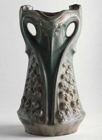 Jacques Gruber Fern Vase Metalic Lustre Glazed Pottery