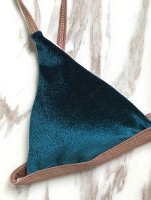 Buckles Velvet High Cut Bikini In DEEP BLUE ZAFUL 2024