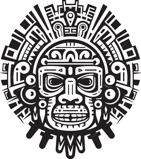 Celebrating Aztec Artistic Heritage Antique Drawing Icon Logos Antique