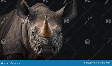 Big Horn Dangerous Rhino Standing Stock Photo Image Of Nature