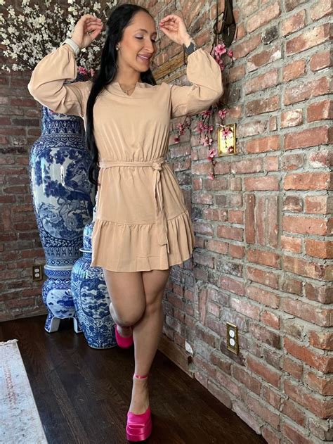Long Sleeve Nude Mini Dress Large Nude Mini Dresses Mini Dress Sophisticated Dress