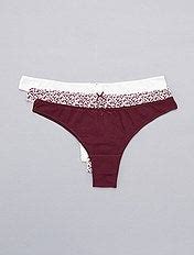 Lot de 3 tangas en dentelle Lingerie du s au xxl écru rouge noir