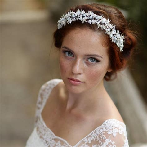 Bridal Crown Floral Bridal Vine Pearls Bridal Headband Wedding Halo