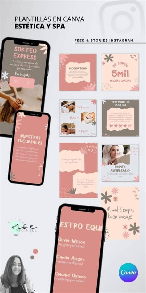 Pack De Plantillas Editables En Canva Para Estética Y Spa Spa Decor