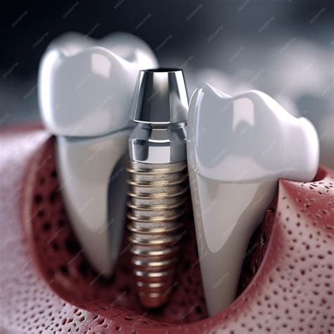 Premium AI Image | Dental implantation teeth with implant screw