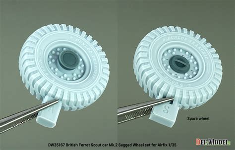 British Ferret Scout Car Mk 2 Sagged Wheel Set For Airfix DEF Model